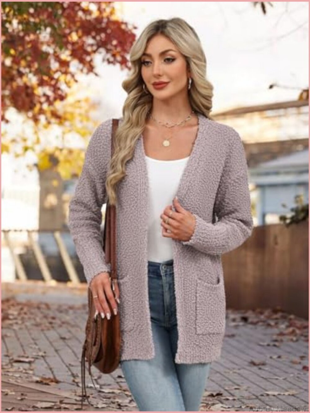 Fuzzy Knit Open Front Cardigan Blanket Sweater Long - Picture 3 of 7